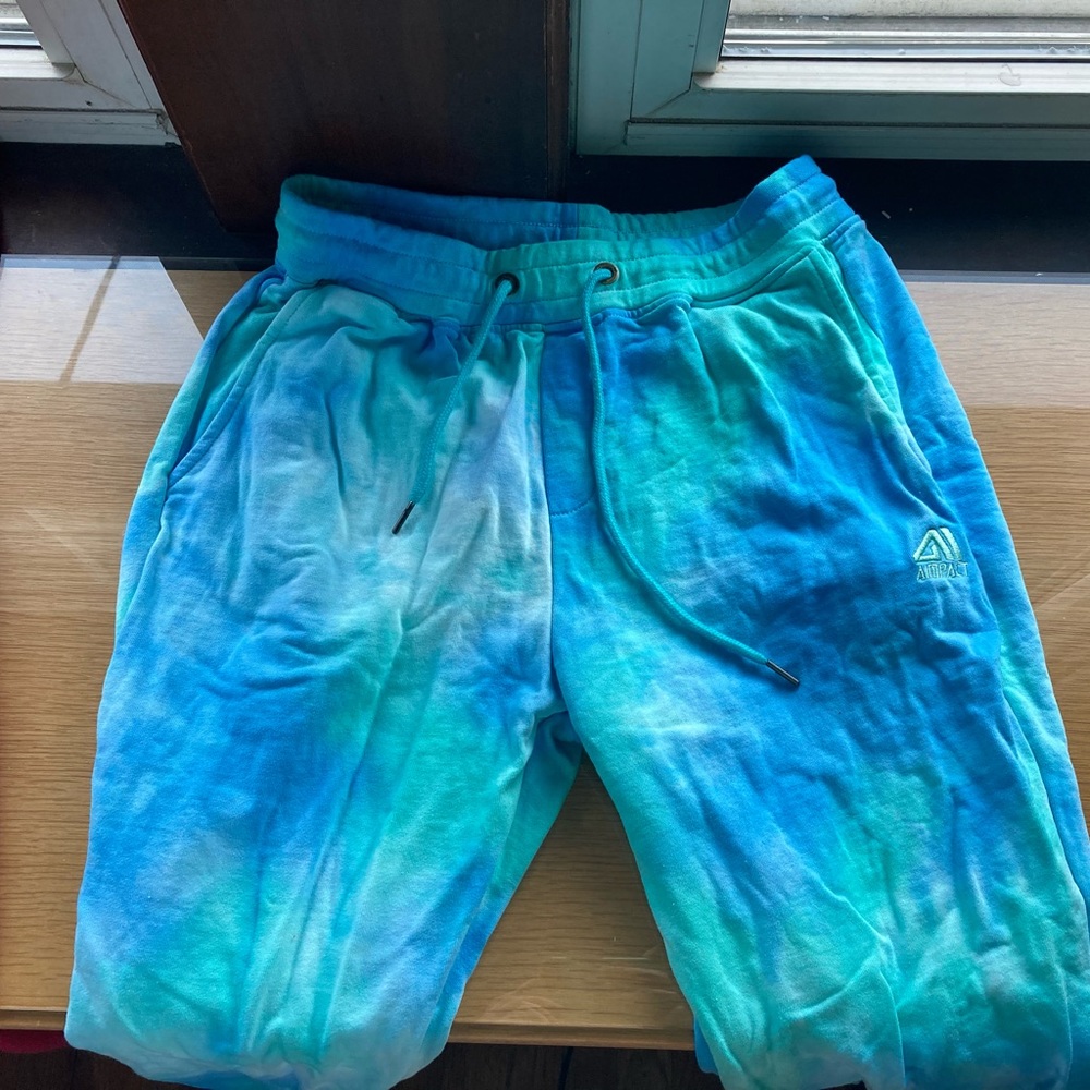 Aimpact Blue/Green Tie Dye Sweatpants Joggers Men’s Size Medium Great Condition!